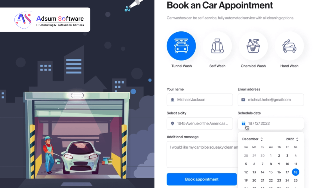 Choose the Features and functionality of your Car Wash Appointment App